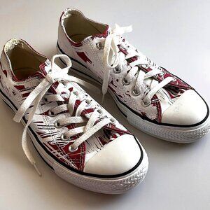 CONVERSE ALL STAR LOW TOPS SNEAKERS UNISEX RED WHITE EUC